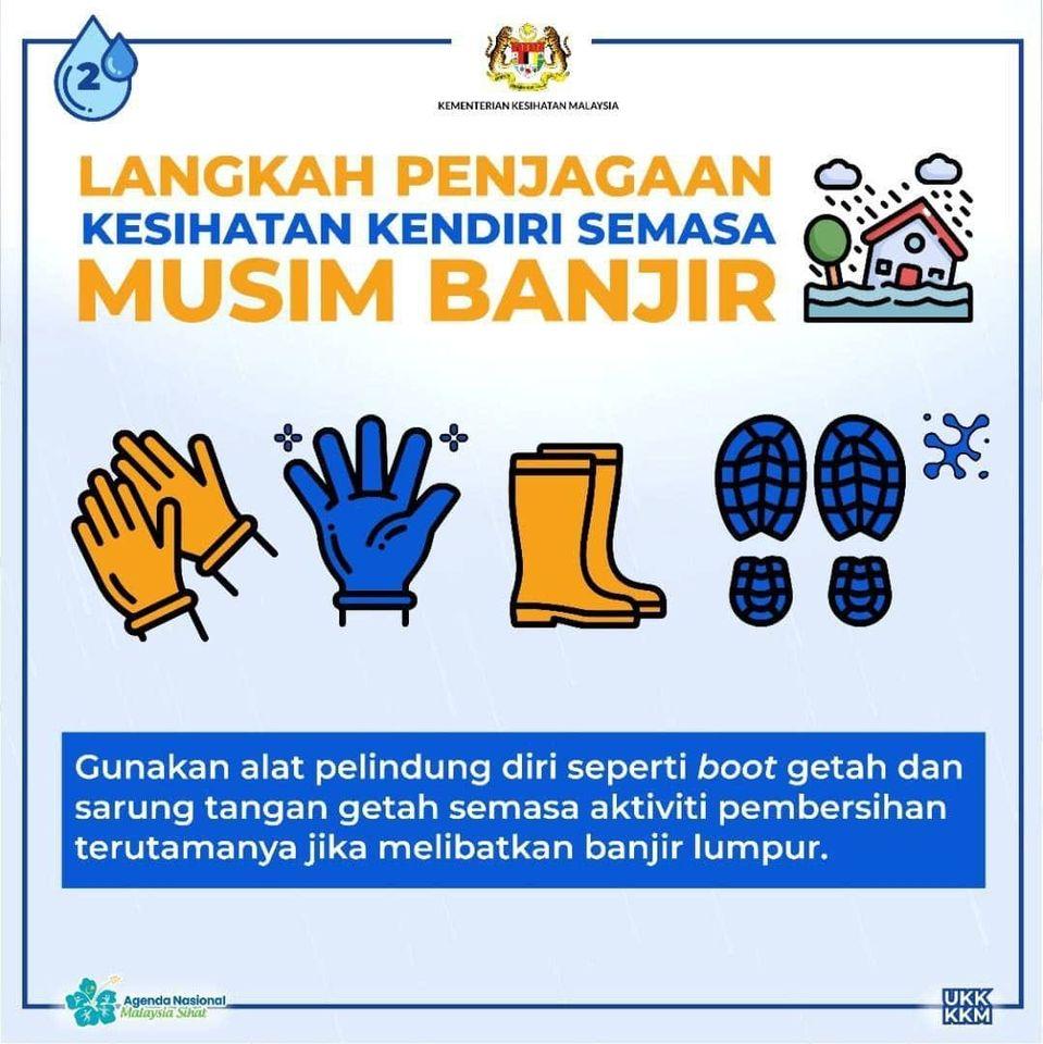 poster LANGKAH PENJAGAAN KESIHATAN KENDIRI SEMASA MUSIM BANJIR